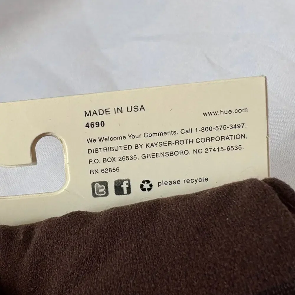 NOS HUE Espresso Brown Opaque Control Top Tights Size 1